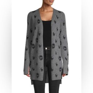 360 Cashmere Skulle-Print Cashmere Cardigan Size M